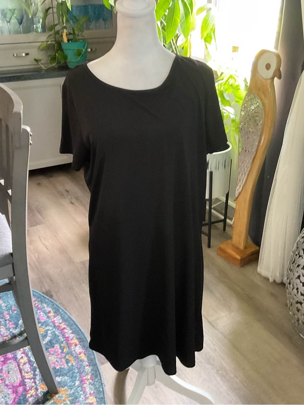 Michael Kors Black Short Sleeve Scoop Neck Tee